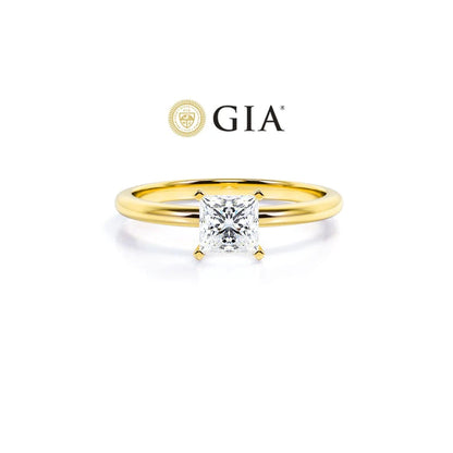 Anel Princesa De Ouro Amarelo18k e Diamantes Brilhantes 30pts