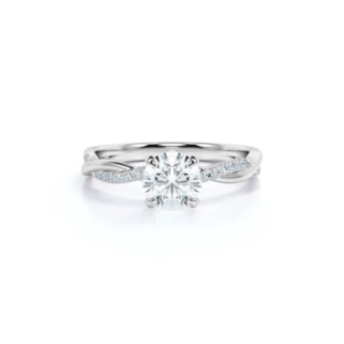 Anel de Noivado Solitario De Diamante Ouro 18k twisted III