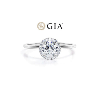 Anel Solitario Redondo De Ouro Branco 18k Diamantes Brilhantes 40pts