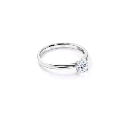 Anel Solitario De Ouro Branco 18k e Diamante Brilhante 70pts