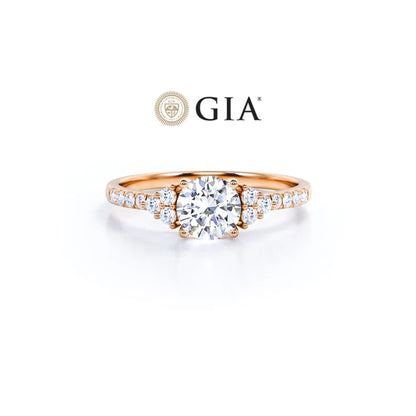 Anel Halo De Ouro Rose 18k e Diamantes Brilhantes 30pts