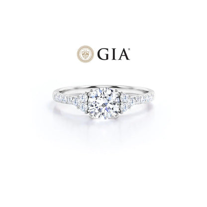 Anel Halo De Ouro Branco 18k e Diamantes Brilhantes 30pts