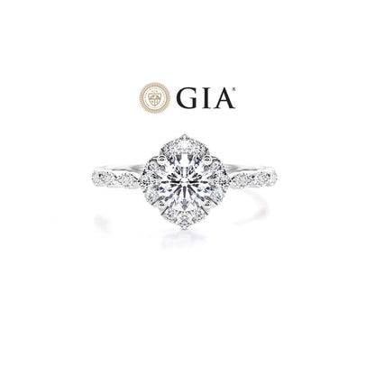 Anel Flor Vintage De Ouro Branco 18k Diamantes Brilhantes 30pts