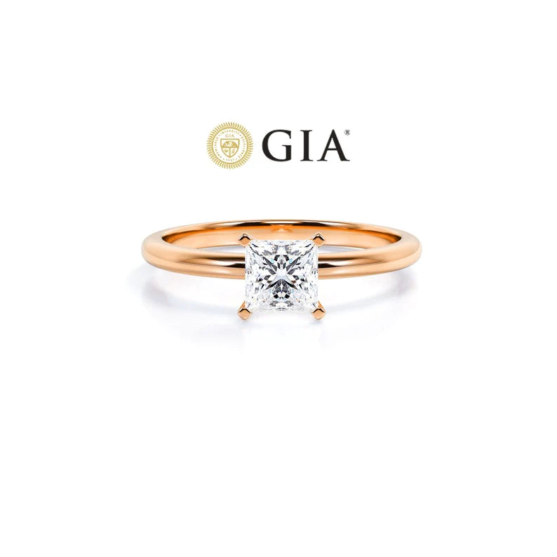 Anel Princesa De Ouro Rose 18k e Diamantes Brilhantes 30pts