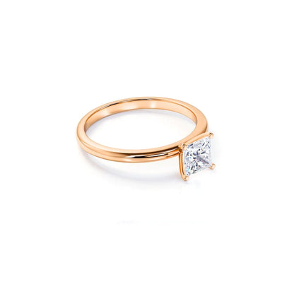 Anel Princesa De Ouro Rose 18k e Diamantes Brilhantes 50pts