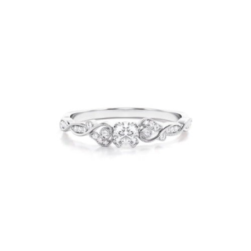 Anel de Noivado Solitario De Diamante Ouro 18k Floral Luxo