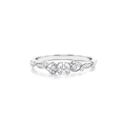 Anel de Noivado Solitario De Diamante Ouro 18k Floral Luxo
