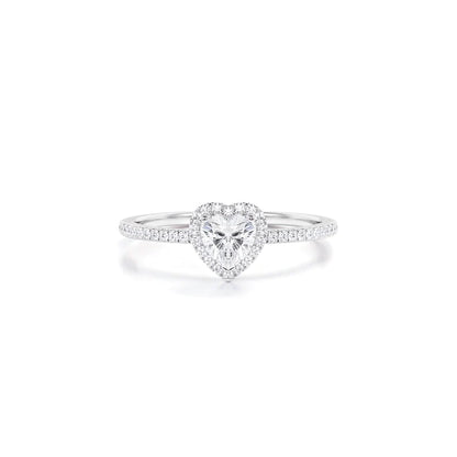 Anel de Noivado Solitario De Diamante Ouro 18k Coração Luxo