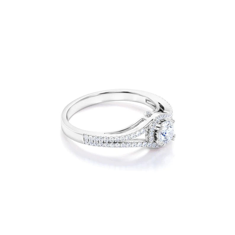 Anel de Noivado Solitario De Diamante Ouro 18k twisted