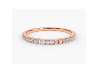 Anel de Ouro 18k Aparador Meia Aliança C/ Diamantes Brilhantes Carl