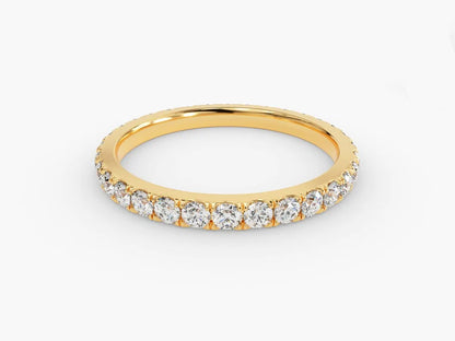 Anel de Ouro 18k Aparador Meia Aliança C/ Diamantes Brilhantes Sophia