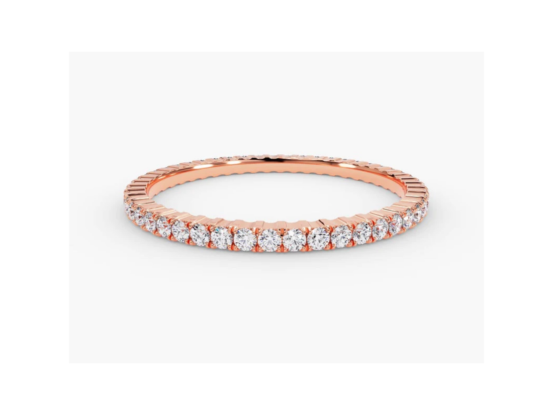 Anel de Ouro 18k Aparador Meia Aliança C/ Diamantes Brilhantes Anne