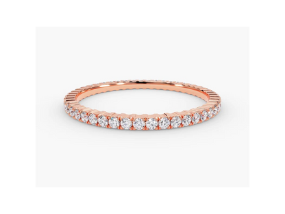 Anel de Ouro 18k Aparador Meia Aliança C/ Diamantes Brilhantes Anne