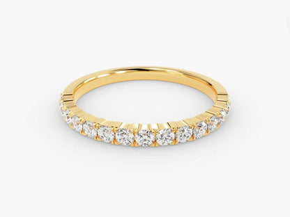 Anel de Ouro 18k Aparador Meia Aliança C/ Diamantes Brilhantes Leticia