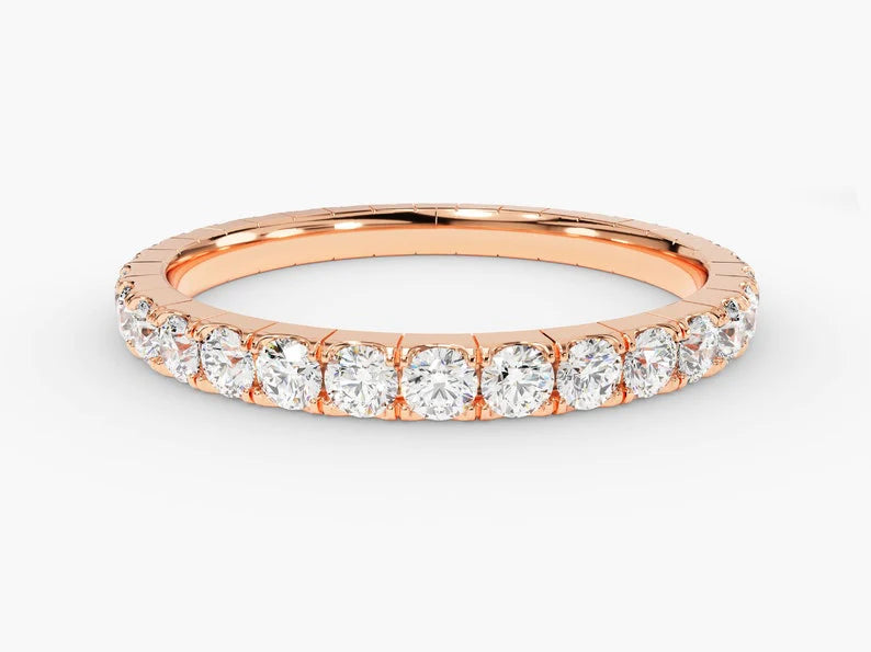 Anel de Ouro 18k Aparador Meia Aliança C/ Diamantes Brilhantes Julia
