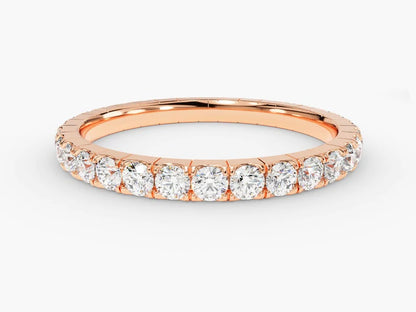 Anel de Ouro 18k Aparador Meia Aliança C/ Diamantes Brilhantes Julia