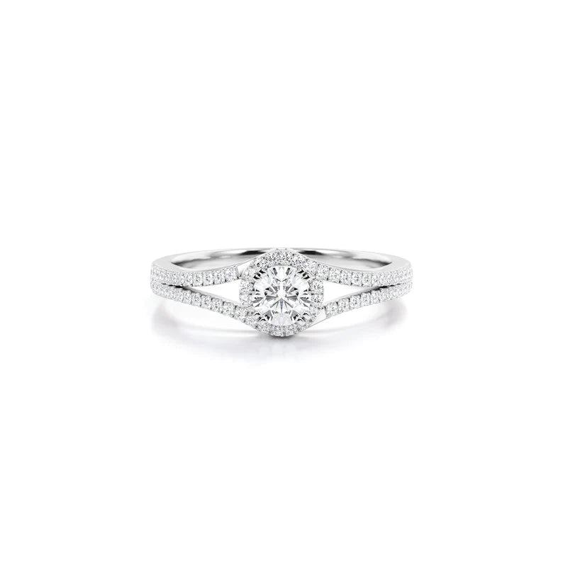 Anel de Noivado Solitario De Diamante Ouro 18k twisted