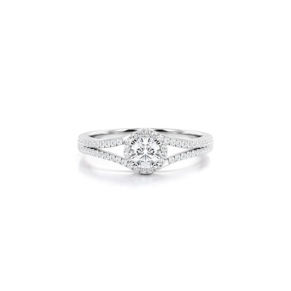 Anel de Noivado Solitario De Diamante Ouro 18k twisted