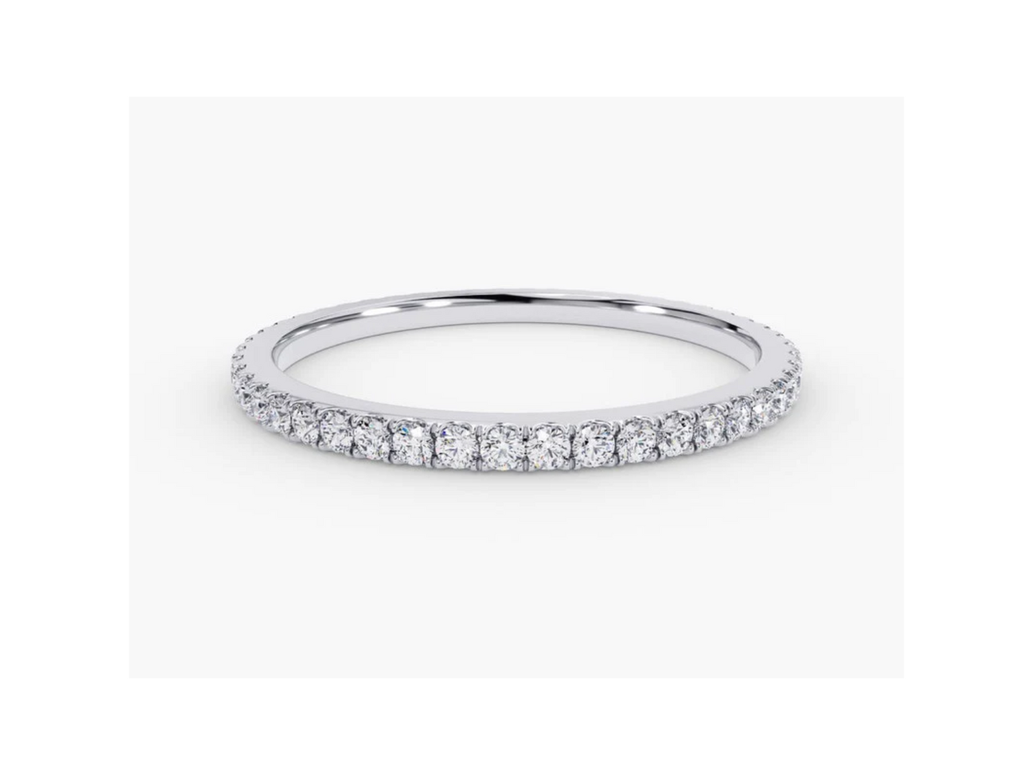 Anel de Ouro 18k Aparador Meia Aliança c/ Diamantes Brilhantes Eterno