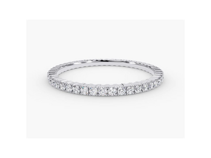 Anel de Ouro 18k Aparador Meia Aliança C/ Diamantes Brilhantes Anne