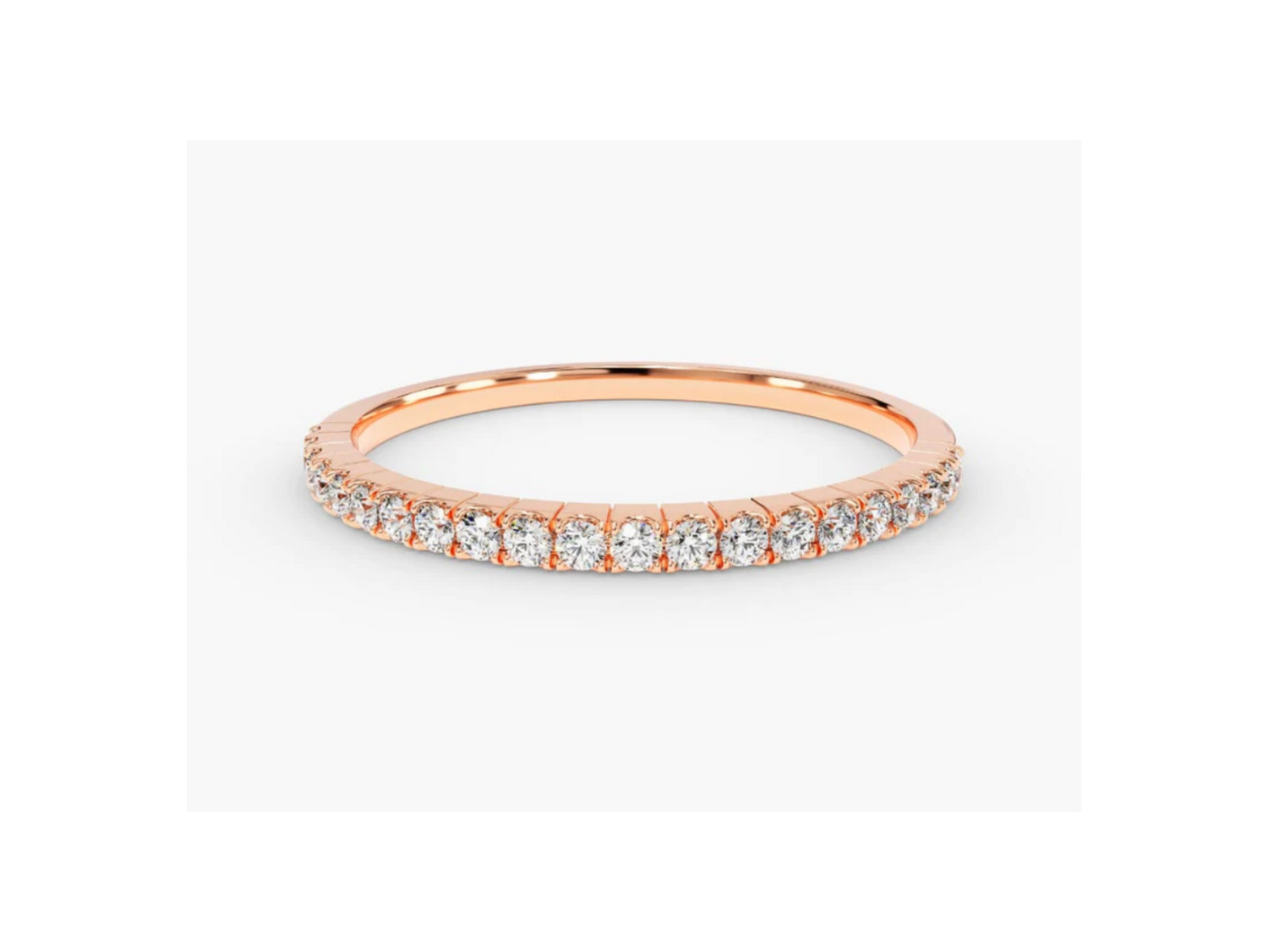 Anel de Ouro 18k Aparador Meia Aliança C/ Diamantes Brilhantes Joana
