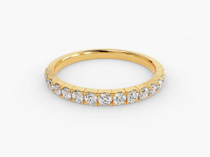 Anel de Ouro 18k Aparador Meia Aliança C/ Diamantes Brilhantes Darla