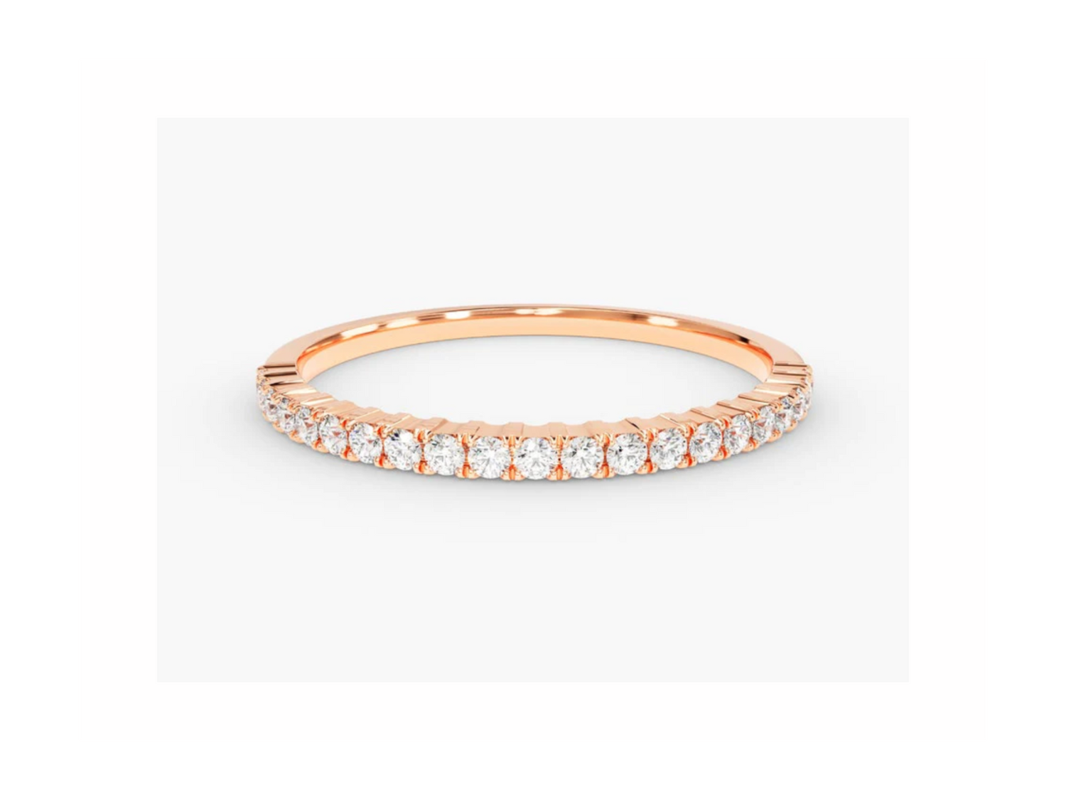 Anel de Ouro 18k Aparador Meia Aliança C/ Diamantes Brilhantes Half