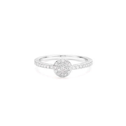 Anel De Noivado em Ouro 18k c/ Chuveiro Diamantes Brilhantes Pave