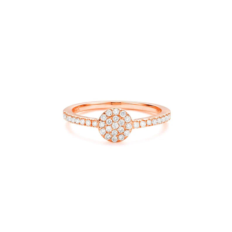 Anel De Noivado em Ouro 18k c/ Chuveiro Diamantes Brilhantes Pave