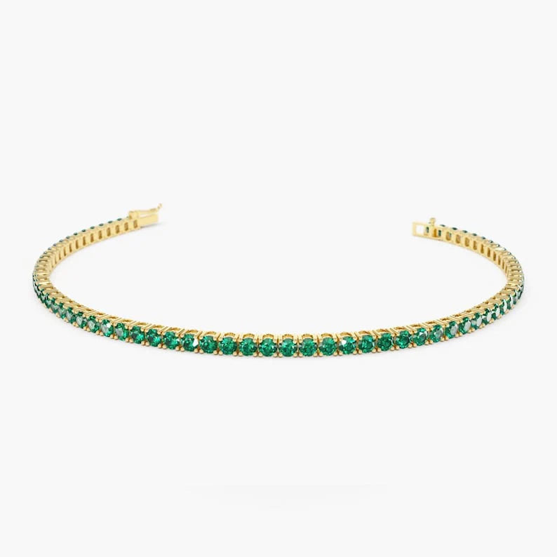 Pulseira de ouro feminina Esmeraldas Riviera
