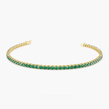 Pulseira de ouro feminina Esmeraldas Riviera