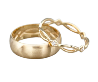 Par de Alianças de casamento noivado  ouro 18k diamante Celtic life