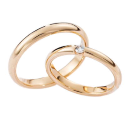 Par de Alianças de casamento noivado ouro 18k diamante Luna