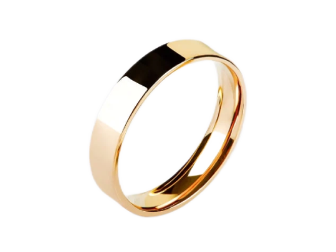 Aliança de casamento noivado ouro 18k 4 gramas 4mm Flat