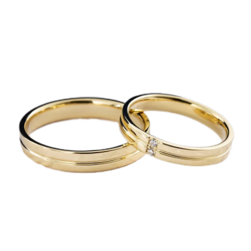 Par de Alianças de casamento noivado  ouro 18k diamante