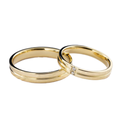 Par de Alianças de casamento noivado  ouro 18k diamante