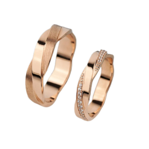Par de Alianças de casamento noivado  ouro 18k diamante double
