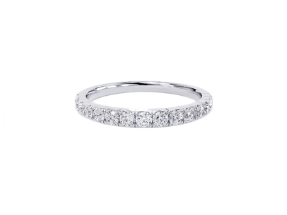 Anel de Ouro 18k Aparador Meia Aliança C/ Diamantes Brilhantes Darla