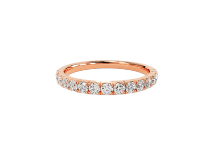 Anel de Ouro 18k Aparador Meia Aliança C/ Diamantes Brilhantes Darla