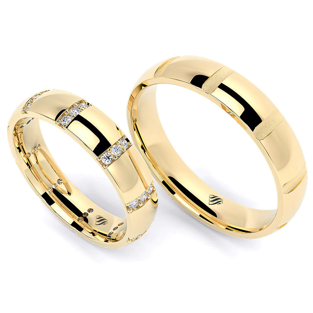 Par de Alianças de Casamento Noivado em Ouro 18k 4mm Luxo