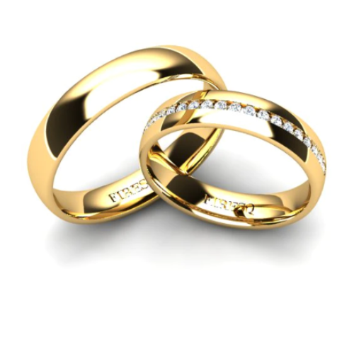 Par de Alianças de Casamento Noivado em Ouro 18k 4,00mm Arlo
