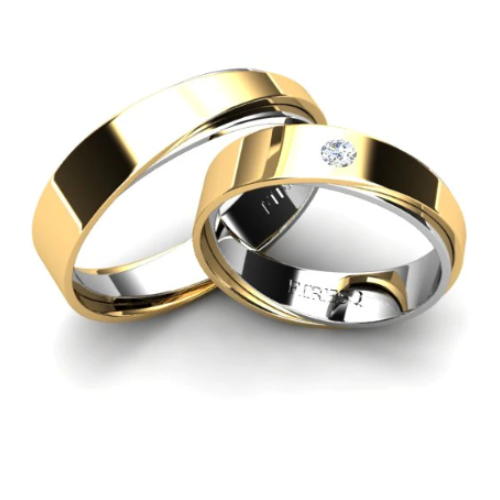 Par de Alianças de Casamento Noivado em Ouro 18k 5mm Sky