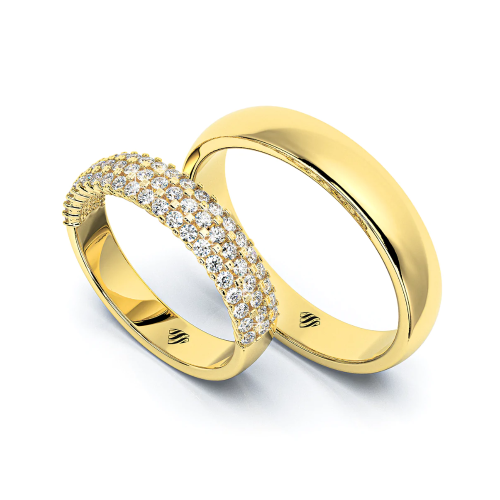 Par de Alianças de Casamento Noivado em Ouro 18k 4mm Sky