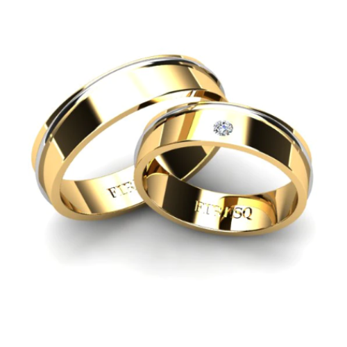 Par de Alianças de Casamento Noivado em Ouro 18k 5mm Liss