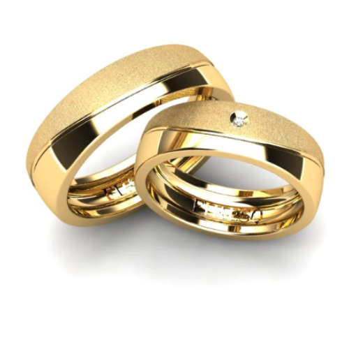 Par de Alianças de Casamento Noivado em Ouro 18k 5,5mm Opra