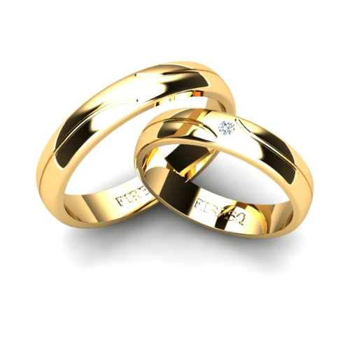 Par de Alianças de Casamento Noivado em Ouro 18k 4mm Spark
