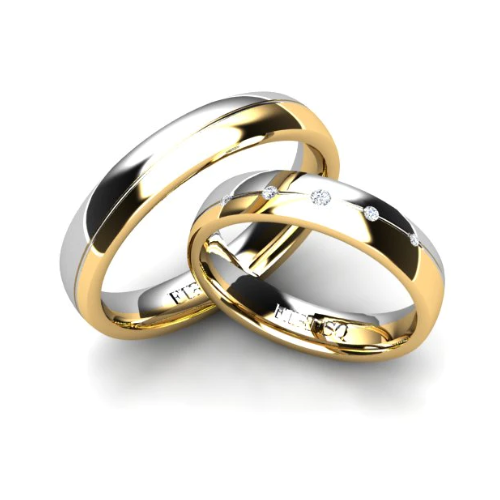 Par de Alianças de Casamento Noivado em Ouro 18k 3,5mm Bolt