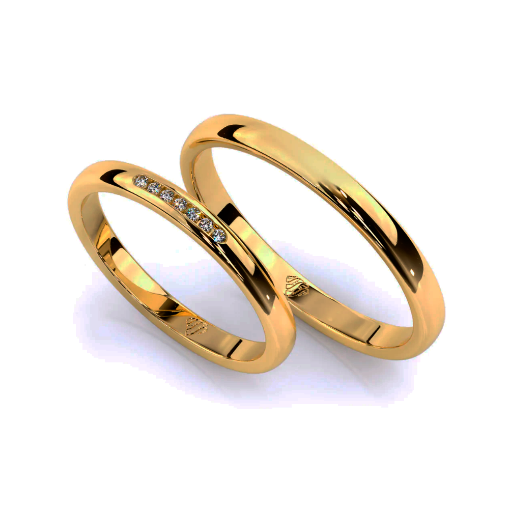 Par de Alianças de Casamento Noivado em Ouro 18k 2,00mm Arlo