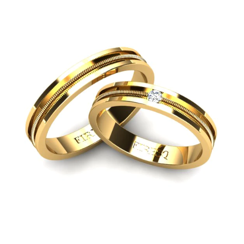 Par de Alianças de Casamento Noivado em Ouro 18k 3,5mm Slou