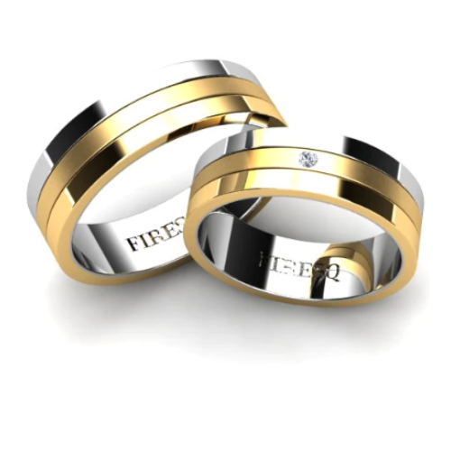 Par de Alianças de Casamento Noivado em Ouro 18k 6mm Sky